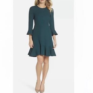 Eliza J Green Fit and Flare Dress